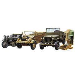 Academy 1/72 Scale WWII Ground Vehicle Set Model Kit