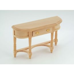 Bare Wood Hall Table with Drawer for 12th Scale Dolls House
