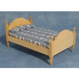 Bare Wood Single Bed for 12th Scale Dolls House