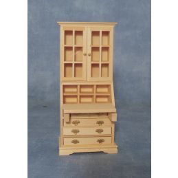 Bare Wood Bookcase Bureau for 12th Scale Dolls House