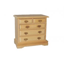 Bare Wood Fancy Chest of Drawers for 12th Scale Dolls House