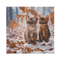 Craft Buddy "Autumn Kittens" Crystal Art Canvas Kit