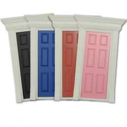 Painted Dentil Trim Wooden Door for 12th Scale Dolls House