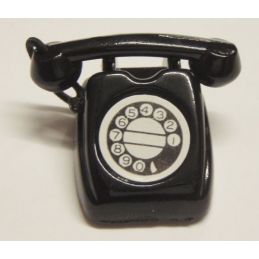 Traditional Black Telephone for 12th Scale Dolls House