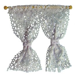 White Net Curtains and Pole