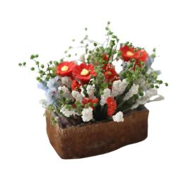 Assorted Flowers in Trough for 12th Scale Dolls House