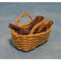 Basket with Logs for 12th Scale Dolls House