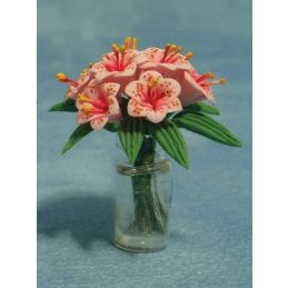 Lilies in Glass Vase for 12th Scale Dolls House