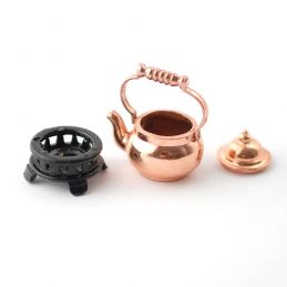 Copper Kettle and Trivet for 12th Scale Dolls House