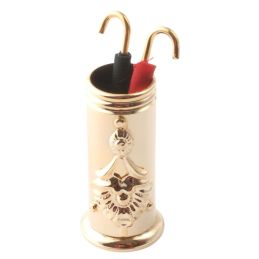 Brass Umbrella Stand with 2 Umbrellas for 12th Scale Dolls House