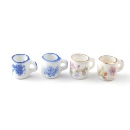 Floral Mugs x 4 for 12th Scale Dolls House
