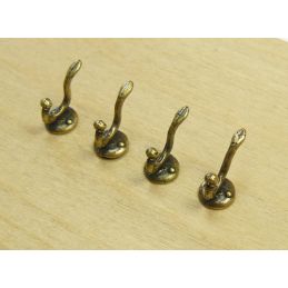Antique Coat Hooks x 4 for 12th Scale Dolls House