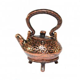 1:12 Scale Ornate Copper Pot with Trivet