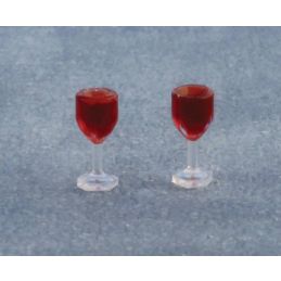 Red Wine Glasses for 12th Scale Dolls House