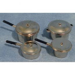 Saucepans x 4 for 12th Scale Dolls House
