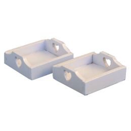White Trays Pack of 2 for 12th Scale Dolls House