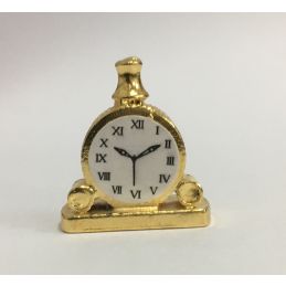 Brass Mantle Clock for 12th Scale Dolls House