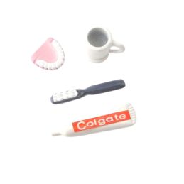 Mug, Toothbrush, Toothpaste and Dentures for 12th Scale Dolls House