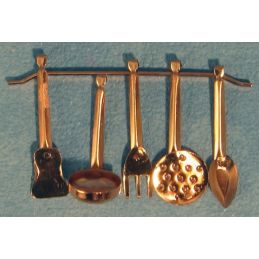 Copper Kitchen Utensils for 12th Scale Dolls House