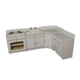White Kitchen Set for 12th Scale Dolls House