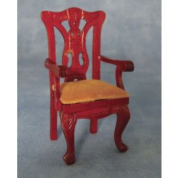 Chippendale Carver Chair in Oak for 12th Scale Dolls House