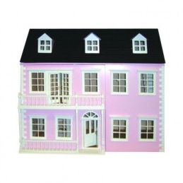 Painted Pink Glenside Grange Ready to Assemble 12th Scale Dolls House Kit
