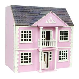 Painted Pink Newnham Manor Ready to Assemble 12th Scale Dolls House Kit