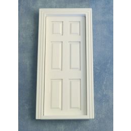 12th Scale White Wooden 6 Panel Door