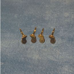 Pack of 4 Brass Castors for 12th Scale Dolls House