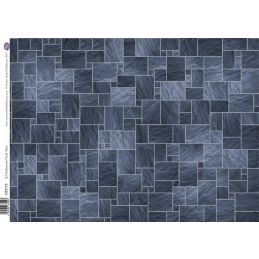 Embossed Dark Slate Floor Tiles Card for 12th Scale Dolls House