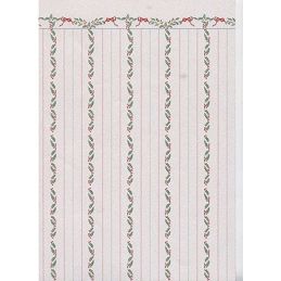 Christmas Stripes Wallpaper for 12th Scale Dolls House
