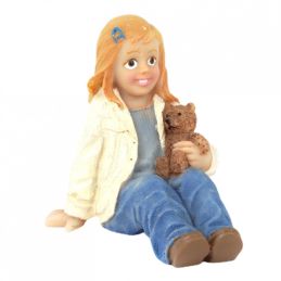 Modern Young Girl with Teddy Bear Figure for 12th Scale Dolls House