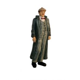 Gent in Long Coat with Red Bow Tie Dolls House Figure