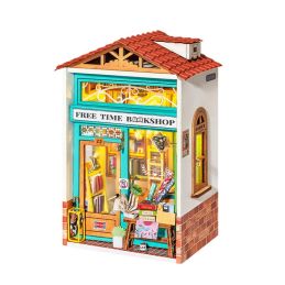 Rolife Free Time Bookshop Miniature  DIY Dollhouse Kit 
