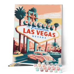 Figured'Art Las Vegas Rolled Canvas Painting By Numbers Kit