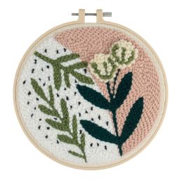 Trimits Foliage Floral Yarn Punch Needle Kit