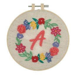 Trimits Floral Monogram Embroidery Punch Needle Kit