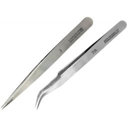 Hobbies Fine Straight and Extra Fine Curved Stainless Steel Tweezers