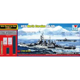 I Love Kit 1/700 Scale USS North Carolina BB-55 Model Kit