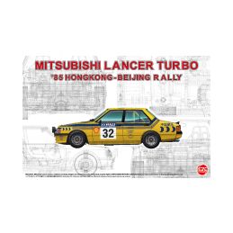 NuNu 1/24 Scale Mitsubishi Lancer 2000 Turbo Hongkong Beijing Rally 85 Model Kit