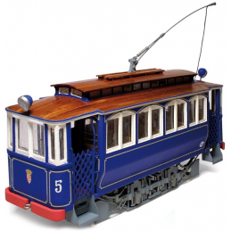 Occre Barcelona Tramvia Blau Tibidabo Tram 1:24 Scale Wood and Metal Model Kit