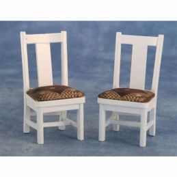 White Dining Chairs for 12th Scale Dolls House