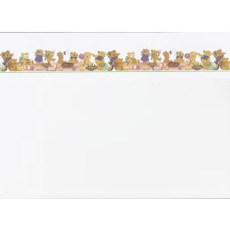 Teddy Bears Picnic Border Wallpaper for 12th Scale Dolls House