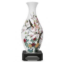 3D Jigsaw Vase 160 Piece Puzzle and Model Singing Birds and Fragrant Flowers