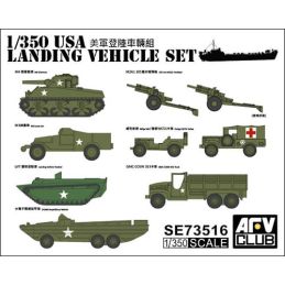 AFV Club 1/350 Scale US Navy LST-1 Landing Craft Model Kit - Additional Vehicle Set