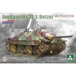 Takom 1/35 Scale German WWII Jagdpanzer 38(t) Hetzer Mid Production Limited Edition Model Kit