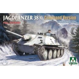 Takom 1/35 Scale German WWII Jagdpanzer 38(t) Command Version Winterketten & Interior Model Kit