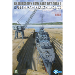 Takom 1/700 Scale Charlestown Navy Yard Dry Dock 1 & USS Frank Knox DD-742 1944 Model Kit
