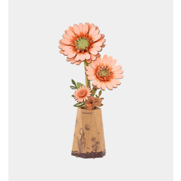 Rowood Light Orange Gerbera Daisy Wooden Model Kit