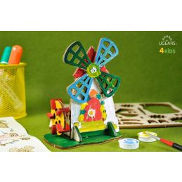 UGears 3D Colouring Mill Wooden Model Kit